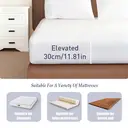 LeBonsoir 135x190cm Fitted Sheet， 30CM/12Inch Deep Pocket - 100% Cotton， No-Pop Off Elastic， 1 Fitted Sheet Only-White image 4