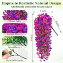 Yuejia Lot de 4 bouquets suspendus de fleurs artificielles en soie liseron violet et fuchsia - 75 cm image 2