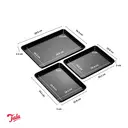 Tala Performance - Baking Tray Set of 3 - Professional Baking Trays for Oven Non Stick - Steel Oven Tray for Cooking & Roasting - 34.5 x 24.4cm Tray & 25 x 18cm Trays image 2