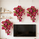 Yuejia 2Pcs 23.6in/60cmArtificial Fake Hanging Plants Flowers for Spring Decoration Outdoor Wedding Vine Plant Hibiscus Flowers Long Trailing Vines Realistic Plants for Front Door Porch image 2