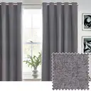 Furn Eyelet Curtains Dawn Blackout Charcoal W:229xL:229cm image 1