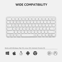 Rapoo E9050L clavier sans fil à membrane 75 %, disposition QWERTY US, multi-mode, ultra-fin, 78 touches, clavier sans fil multi-appareils, 2,4 GHz / Bluetooth 5.0/4.0, pour Windows/Mac/Linux/Chrome, prise en charge de 4 appareils, compact et tendance, adapté aux utilisateurs de bureau exigeants - Blanc image 5