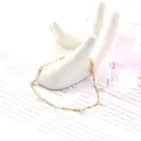 Cubic Zirconia Station Bracelet, 18K PVD Gold Plated Stainless Steel, 4mm Charms image 4