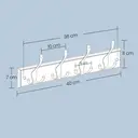 Coat Hooks, with 4 Double Metal Hooks, 40*11*7 cm, White image 7