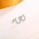 Ever Faith Clear Cubic Zirconia Lucky Horseshoe Stud Earrings image 4