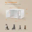 Feandrea Cat Litter Box Enclosure, 85 x 49 x 50 cm, Cloud White, Dog-Proof Design, Reduces Litter Track-Out, Suitable for Adult Cats / Large Breeds image 1