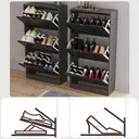 Vida Designs Shoe Cabinet 3 Doors Black image 5