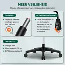 Ergonomische bureaustoel met opklapbare armleuningen, verstelbare lendensteun, in hoogte verstelbare directiestoel, draaistoel, mesh-stoel met kantelfunctie tot 125°, zwart image 4