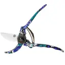 Flora Guard Ensemble d'outils de jardinage en aluminium avec déplantoir, herse et sécateur - Motif floral violet image 4