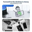 Rexsun 3 in 1 Wireless Charger, 22W Fast Charging Station Desktop Wireless Charging, Aluminum Alloy, Phone and Watch Charger Stand for iPhone Air/17/16/15/14/13/12/11/Pro Max/X/8, Apple Watch, Adapter Not Included, T6, Silver image 3