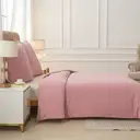 MEEALLHOME Parure de lit en flanelle lavée rose - 1 housse 260 x 240 cm et 2 taies 65 x 65 cm image 3