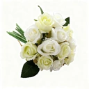 Yuejia 12Pcs 10.6in/26.92cmArtificial Roses Single Stem Fake Silk Flower Arrangement Bridal Bouquet Real Touch for Home Party Wedding Decoration(white green) image 7