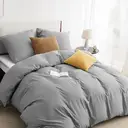 Bedsure Parure de lit 100 % polyester gris - 1 housse 155 x 220 cm et 2 taies 80 x 80 cm image 0