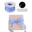 JU7CER 2-piece iridescent fishtail ribbon set [Dreamy Purple] 4.5cm x 9m bow-tie wave-patterned sheer ribbon Solid-colour silk ribbon floral packaging material image 5