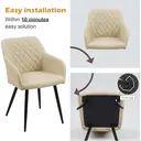 CLIPOP Faux Leather Dining Chairs Set of 2 Cream Living Room Chairs with Arms and Metal Legs, Lounge Chair for Kitchen Counter Home Office 0017cr cream 41*51*83 cm image 6