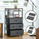 HOMCOM 4 Drawer Storage Chest Unit Home Cabinet w/ Shelves Home Living Room Bedroom Entryway Living Furniture, Black image 4