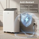 AUX Inverter 3-in-1 12000 BTU Mobile Air Conditioner,Up to 30% Energy Saving, Wi-Fi & Remote Control, Quiet for Bedroom, 4 Modes, R290 Refrigerant, Class A  Energy image 8