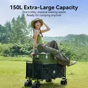 ochama Off-Road Tank Wheel Camping Wagon 150L Black Basic, 260kg Load Capacity, 300L Stackable Capacity, Dual Brake Explosion-Proof Wheels, Reinforced Carbon Steel Frame, Thickened PP Base Plate, For Camping, Picnics, Vending & Moving image 1