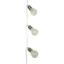 Globe LED String Lights with Clear Plastic Bulbs | 10×5L Warm White LEDs, 10 Bulbs (6×9cm/bulb), 30cm Spacing, 50cm Transparent Cord, Silver Metal Base | With 3AA Battery Box(Indoor/Timer), Battery Not Included image 4