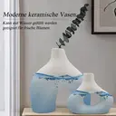 Yuejia Lot de 2 vases minimalistes irréguliers en céramique blanc - 19 cm et 14 cm image 2