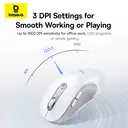 OS-Baseus F02 Ergonomic Wireless Mouse 2.4G Single Moon White image 6