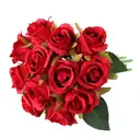 Yuejia 12Pcs 10.6in/26.92cmArtificial Roses Single Stem Fake Silk Flower Arrangement Bridal Bouquet Real Touch for Home Party Wedding Decoration(red) image 10
