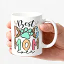 Alphynix 1pc 11oz White Mug with "Best Dog Mom Ever" Quote & Bone/Paw Print Design, Heartwarming Christmas or Thanksgiving Gift for Dog Lovers image 2