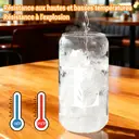 Alphynix Gobelet en verre avec couvercle en bambou et paille 500 ml - Lettre L blanche image 3