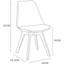 mcc direct Set of 2 Dining Chairs Wooden Legs Soft Cushion Pad Stylish Deluxe Retro Lounge Dining Office EVA (White) image 6