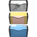 Senhoglb Porte-documents mural en maille, 3 compartiments, format A4 paysage, Noir, Offre Nouvel An, Cadeaux phares image 3