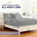 LeBonsoir 90x190cm Fitted Sheet， 30CM/12Inch Deep Pocket - 100% Cotton， No-Pop Off Elastic， 1 Fitted Sheet Only-Light Gray image 3