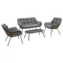 Hespéride Salon de Jardin Paopao Graphite, Gris , Anti-Rouille Coussins Confortables 2 Fauteuils 1 Canapé 1 Table Basse pour Terasse, Balcon image 1