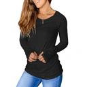 Débardeur ajusté à manches longues et en pinceau pour femme à plis Noir Taille M image 0