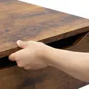WOLTU Höhenverstellbarer Couchtisch, Beistelltisch mit Doppelliftplatten, Wohnzimmertisch, Versteckter Stauraum, Vintage Stil, Braun, Holzwerkstoff image 4