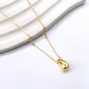 18K PVD Gold Stainless Steel Teardrop Pendant Necklace, 40+5cm Minimalist Waterdrop image 3