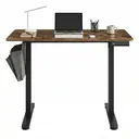 Ochama x SONGMICS Height Adjustable Desk, Electric Standing Desk, 120 x 60 cm, 4 Memory Heights, for Home Office, Rustic Brown image 0