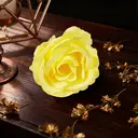 Wei’s Moment 20Pcs Artificial Flowers Roses, Real Touch
 Foam Roses, Fake Flowers Rose for DIY Wedding Bridal Bouquets Baby Shower Table Centerpieces Home Decorations, Cream Yellow image 1