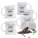 Alphynix Mug Sweetheart, 33cl, Céramique Blanche, avec phrase allemande "Süßig" et design mains en cœur, Cadeau pour votre partenaire, 1 Pièce,Le cadeau de la saint-valentin, cadeau d’anniversaire image 0