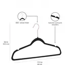 ANQI Cintres en velours antidérapants pour vêtements de costume - Noir/Or rose - Lot de 50 image 3