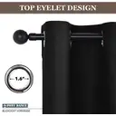 PONY DANCE Blackout Curtain with Eyelet, 1 Panel W132 x L210 cm(W52 x L84 inch), Black image 5
