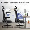 GTIMEX Chaise de bureau ergonomique avec appuie-tête réglable, accoudoirs, soutien lombaire, chaise pivotante avec fonction d’inclinaison jusqu’à 135°, adaptée au dos, fauteuil de direction, capacité de charge 150 kg image 1