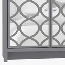 Galano Iris 2 Door Sideboard – Storage Cabinet for Living Room & Kitchen – Space Saving Side Unit with Arylic Mirror Doors, Modern Side Board Organizer - Grey image 7