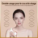 SUNLUXY DS8866 Appareil de tonification du visage et masseur pour le cou et le corps avec vibration haute fréquence, thérapie par lumière LED tricolore, microcourant EMS avec 3 modes, chaleur constante intelligente de 42 °C et conception ergonomique incurvée image 4