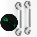 TAILI Shower Grab Bar Glow in The Dark, 2 Pack 16.8 in Grab Bars for Bathtubs and Showers,Shower Handles Shower Rails for Seniors and Elderly,Bathroom Safety Grip Removable No Drilling Waterproof Grey image 0