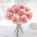 Yuejia 6PCS 11.4in/29cmArtificial Chrysanthemum Bouquet of Flowers,Artificial Silk Flower, Decor for Wedding, Party Decorate, Home Room Ornament, Simulation Plants(pink) image 6
