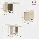 HOMCOM Dining Table Foldable Portable Oak Effect/White image 5