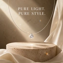 Collier en moissanite blanche VoxorAI – Bijou, accessoire de mode élégant et polyvalent, orné de zirconium coloré. Collier en forme de larme de sirène.	 image 0