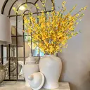 Yuejia 3PCS 3.28ft/1mArtificial Forsythia Stem Artificial Orchids Flowers Silk Forsythia Branches, Long Stem Flowers Yellow Winter Jasmine for Home Decor Indoor Floral Arrangements Wedding Farmhouse Cemetery image 7