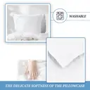 LeBonsoir Parure de lit avec housse de couette 240 x 200 cm et 2 taies d'oreiller 65 x 65 cm - Blanc image 5