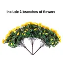 Yuejia Lot de 6 bouquets de fleurs artificielles en soie camélia jaune - 38 cm image 5